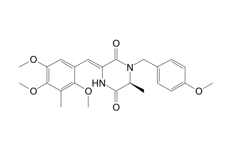 (-)-(6S)-(Z)-(4-Methoxybenzyl)-3-(2,4,5-trimethoxy-3-methylbenzylidene)-6-methylpiperazine-2,5-dione