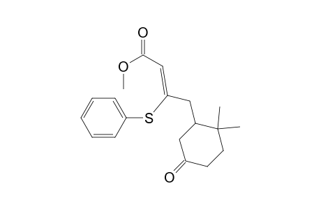 2-Butenoic acid, 4-(2,2-dimethyl-5-oxocyclohexyl)-3-(phenylthio)-, methyl ester, (Z)-