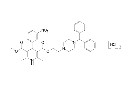 1,4-dihydro-2,6-dimethyl-4-(m-nitrophenyl)-3,5-pyridinedicarboxylic acid, 2-(4-(diphenylmethyl)-1-piperazinyl]ethyl methyl ester
