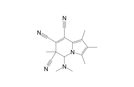 5-Dimethylamino-1,2,3,6-tetramethyl-6,7,8-tricyano-5,6-dihydroindolizine
