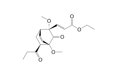 Ethyl (E)-3'-[(1.beta.,2S*,4.beta.,8S*)-2,4-dimethoxy-3-oxo-8-propionylbicyclo[2.2.2]oct-5-en-2-yl]acrylate