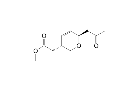 2H-Pyran-3-acetic acid, 3,6-dihydro-6-(2-oxopropyl)-, methyl ester, (3R-trans)-