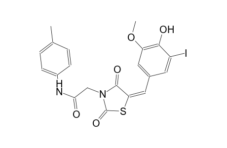 2-[(5E)-5-(4-hydroxy-3-iodo-5-methoxybenzylidene)-2,4-dioxo-1,3-thiazolidin-3-yl]-N-(4-methylphenyl)acetamide