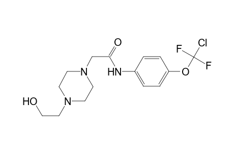 N-[4-[chloranyl-bis(fluoranyl)methoxy]phenyl]-2-[4-(2-hydroxyethyl)piperazin-1-yl]ethanamide