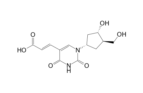 2-Propenoic acid, 3-[1,2,3,4-tetrahydro-1-[3-hydroxy-4-(hydroxymethyl)cyclopentyl]-2,4-dioxo-5-pyrimidinyl]-, [1.alpha.(E),3.alpha.,4.beta.]-(.+-.)-