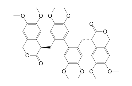 3H-2-Benzopyran-3-one, 4,4'-[(4,4',5,5'-tetramethoxy[1,1'-biphenyl]-2,2'-diyl)bis(methylene)]bis[1,4-dihydro-6,7-dimethoxy-, (R*,S*)-