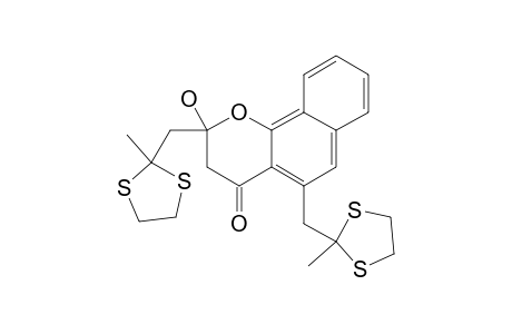 2-Hydroxy-2,5-bis[(2-methyl-1,3-dithiolan-2-yl)methyl]-2,3-dihydrobenzo[H]chromen-4-one