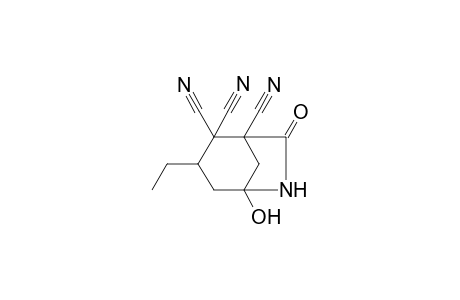 3-ethyl-5-hydroxy-7-oxo-6-azabicyclo[3.2.1]octane-1,2,2-tricarbonitrile