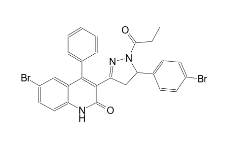 6-bromo-3-[5-(4-bromophenyl)-1-propionyl-4,5-dihydro-1H-pyrazol-3-yl]-4-phenyl-2(1H)-quinolinone