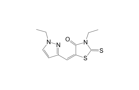 (5E)-3-ethyl-5-[(1-ethyl-3-pyrazolyl)methylidene]-2-sulfanylidene-4-thiazolidinone