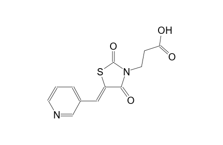3-[(5Z)-2,4-dioxo-5-(3-pyridinylmethylene)-1,3-thiazolidin-3-yl]propanoic acid