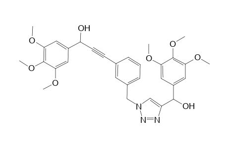 3-(3-((4-(hydroxy(3,4,5-trimethoxyphenyl)methyl)-1H-1,2,3-triazol-1-yl)methyl)phenyl)-1-(3,4,5-trimethoxyphenyl)prop-2-yn-1-ol