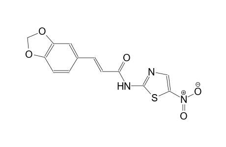 (2E)-3-(1,3-benzodioxol-5-yl)-N-(5-nitro-1,3-thiazol-2-yl)-2-propenamide