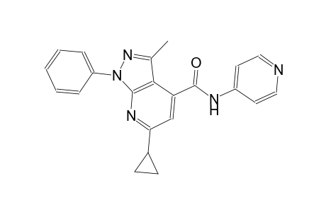 6-cyclopropyl-3-methyl-1-phenyl-N-(4-pyridinyl)-1H-pyrazolo[3,4-b]pyridine-4-carboxamide