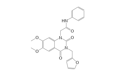 2-(3-(2-furylmethyl)-6,7-dimethoxy-2,4-dioxo-3,4-dihydro-1(2H)-quinazolinyl)-N-phenylacetamide