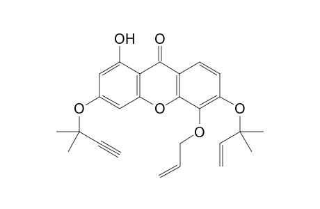 5-Allyloxy-1-hydroxy-6-(2-methylbut-3-en-2-yloxy)-3-(2-methylbut-3-yn-2-yloxy)-9H-xanthen-9-one