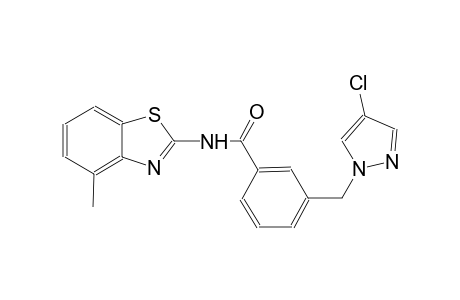 3-[(4-chloro-1H-pyrazol-1-yl)methyl]-N-(4-methyl-1,3-benzothiazol-2-yl)benzamide