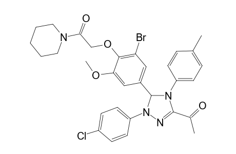2-[2-bromanyl-4-[2-(4-chlorophenyl)-5-ethanoyl-4-(4-methylphenyl)-3H-1,2,4-triazol-3-yl]-6-methoxy-phenoxy]-1-piperidin-1-yl-ethanone