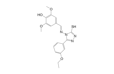 4-((E)-{[3-(3-ethoxyphenyl)-5-sulfanyl-4H-1,2,4-triazol-4-yl]imino}methyl)-2,6-dimethoxyphenol