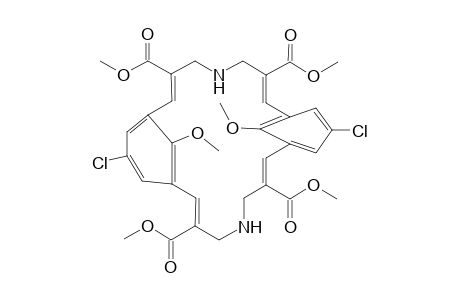 Tetramethyl 11,23-dichloro-25,26-dimethoxy-5,17-diazatricyclo[19.3.1.1(9,13)]hexacosa-2,7,9,11,14,19,21,23,25,26-decaenee-3,7,15,19-tetracarboxylate