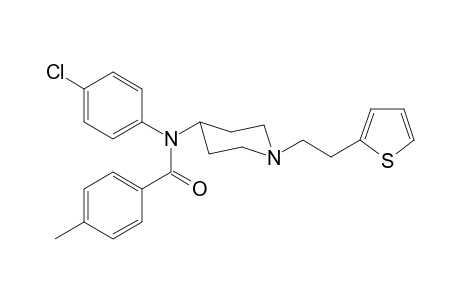 N-(4-Chlorophenyl)-N-(1-[(2-thiophen-2-yl)ethyl]piperidin-4-yl)-4-methylbenzamide