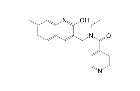 N-ethyl-N-[(2-hydroxy-7-methyl-3-quinolinyl)methyl]isonicotinamide