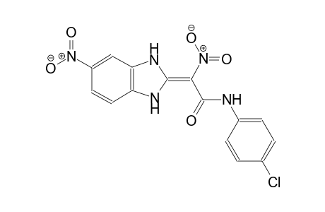 (2Z)-N-(4-chlorophenyl)-2-nitro-2-(5-nitro-1,3-dihydro-2H-benzimidazol-2-ylidene)ethanamide