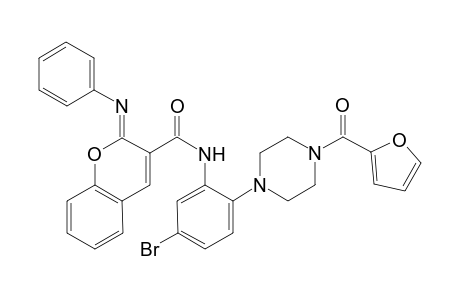 N-(5-Bromo-2-(4-(furan-2-carbonyl)piperazin-1-yl)phenyl)-2-(phenylimino)-2H-chromene-3-carboxamide