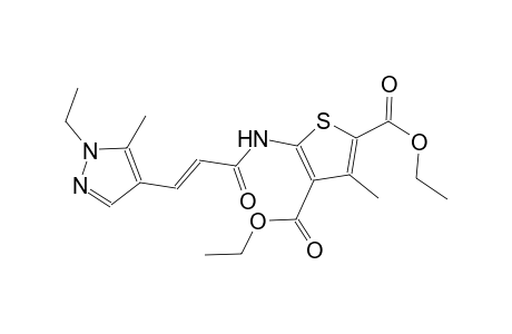 diethyl 5-{[(2E)-3-(1-ethyl-5-methyl-1H-pyrazol-4-yl)-2-propenoyl]amino}-3-methyl-2,4-thiophenedicarboxylate