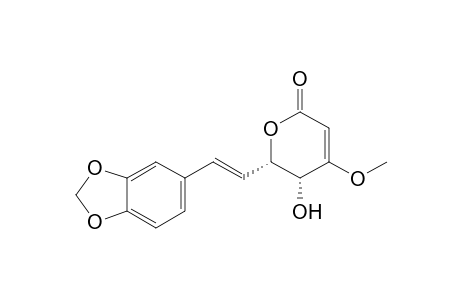 2H-Pyran-2-one, 6-[2-(1,3-benzodioxol-5-yl)ethenyl]-5,6-dihydro-5-hydroxy-4-methoxy-, [5R-[5.alpha.,6.alpha.(E)]]-