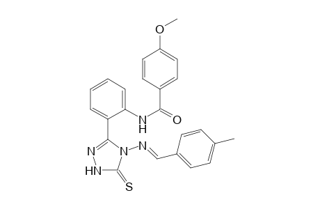 4-Methoxy-N-[2-[4-[(E)-(4-methylbenzylidene)amino]-5-thioxo-1H-1,2,4-triazol-3-yl]phenyl]benzamide