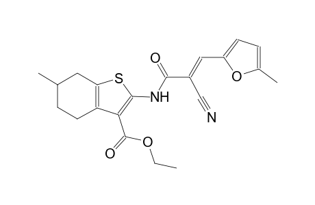 ethyl 2-{[(2E)-2-cyano-3-(5-methyl-2-furyl)-2-propenoyl]amino}-6-methyl-4,5,6,7-tetrahydro-1-benzothiophene-3-carboxylate