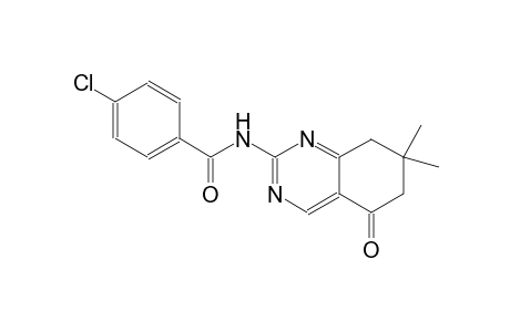 4-chloro-N-(7,7-dimethyl-5-oxo-5,6,7,8-tetrahydro-2-quinazolinyl)benzamide