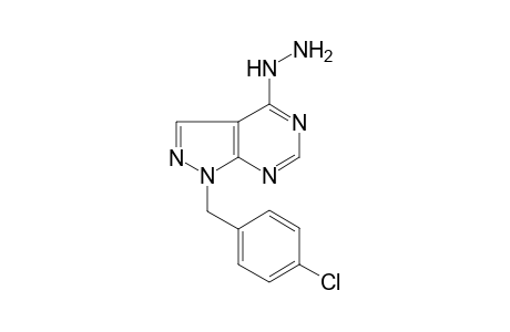 1-[(4-chlorophenyl)methyl]-4-hydrazinyl-1H-pyrazolo[3,4-d]pyrimidine