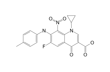 1-CYCLOPROPYL-6-FLUORO-8-NITRO-4-OXO-7-PARA-TOLYLAMINO-1,4-DIHYDROQUINOLINE-3-CARBOXYLIC-ACID