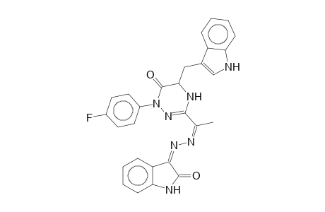 3-[(2Z)-2-[1-[1-(4-fluorophenyl)-5-(1H-indol-3-ylmethyl)-6-oxidanylidene-2,5-dihydro-1,2,4-triazin-3-yl]ethylidene]hydrazinyl]indol-2-one