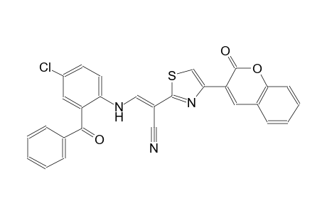 (2E)-3-(2-benzoyl-4-chloroanilino)-2-[4-(2-oxo-2H-chromen-3-yl)-1,3-thiazol-2-yl]-2-propenenitrile