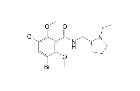 S-(-)-3-bromo-5-chloro-2,6-dimethoxy-N-[(1-ethyl-2-pyrrolidinyl)methyl]benzamide