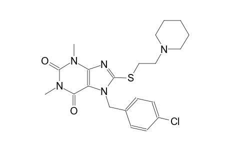 7-(4-chlorobenzyl)-1,3-dimethyl-8-{[2-(1-piperidinyl)ethyl]sulfanyl}-3,7-dihydro-1H-purine-2,6-dione