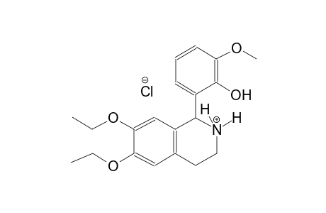 isoquinolinium, 6,7-diethoxy-1,2,3,4-tetrahydro-1-(2-hydroxy-3-methoxyphenyl)-, chloride