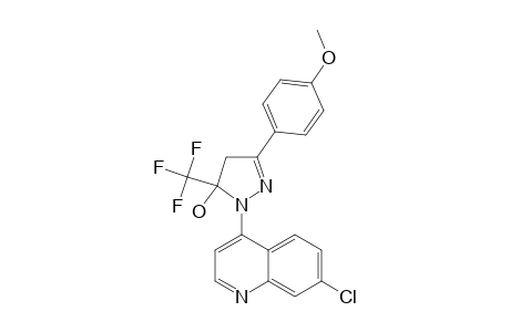 4-[5-HYDROXY-3-(4-METHOXYPHENYL)-5-TRIFLUOROMETHYL-4,5-DIHYDRO-1H-PYRAZOL-1-YL]-7-CHLOROQUINOLINE