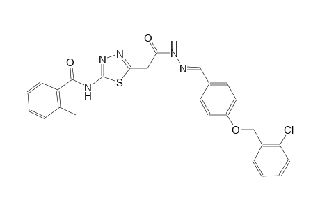 N-{5-[2-((2E)-2-{4-[(2-chlorobenzyl)oxy]benzylidene}hydrazino)-2-oxoethyl]-1,3,4-thiadiazol-2-yl}-2-methylbenzamide
