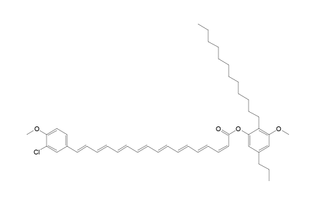 2,4,6,8,10,12,14,16-Heptadecaoctaenoic acid, 17-(3-chloro-4-methoxyphenyl)-, 2-dodecyl-3-methoxy-5-propylphenyl ester
