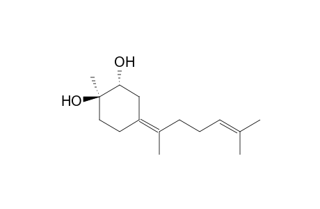 (1R*,2R*)-1-methyl-4-((Z)-1,5-dimethyl-hex-4-enylidene)cyclohexane-1,2-diol