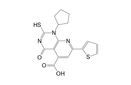 pyrido[2,3-d]pyrimidine-5-carboxylic acid, 1-cyclopentyl-1,4-dihydro-2-mercapto-4-oxo-7-(2-thienyl)-