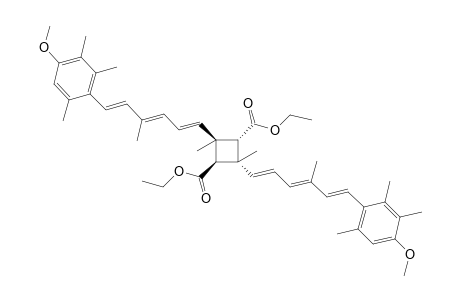 Cyclobutanecarboxylic acid, 3-(5-ethoxy-3-methyl-5-oxo-1,3-pentadienyl)-2-[2-(4-methoxy-2,3,6-trimethylphenyl)ethenyl]-4-[6-(4-methoxy-2,3,6-trimethylphenyl)-4-methyl-1,3,5-hexatrienyl]-2,4-dimethyl-, ethyl ester, [1.alpha.,2.alpha.(E),3.beta.(1E,3E),4.beta.(1E,3E,5E)]-(.+-.)-