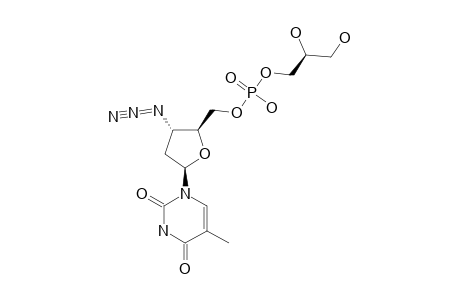 5'-O-(SN-GLYCERO-3-PHOSPHORYL)-3'-AZIDO-2',3'-DIDEOXYTHYMIDINE