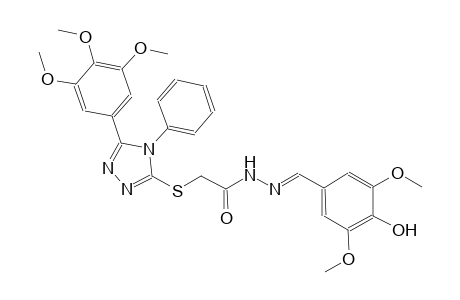 N'-[(E)-(4-hydroxy-3,5-dimethoxyphenyl)methylidene]-2-{[4-phenyl-5-(3,4,5-trimethoxyphenyl)-4H-1,2,4-triazol-3-yl]sulfanyl}acetohydrazide