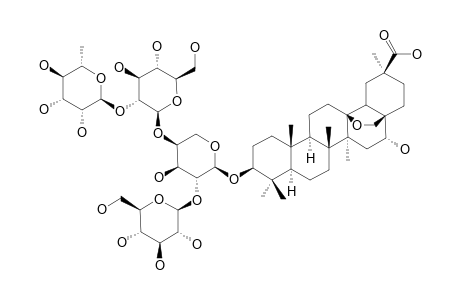 ARDISIMAMILLOSIDE-F;3-O-[ALPHA-L-RHAMNOPYRANOSYL-(1->2)-BETA-D-GLUCOPYRANOSYL-(1->4)-[BETA-D-GLUCOPYRANOSYL-(1->2)]-ALPHA-L-ARABINOPYRANOSYL]-3-BET