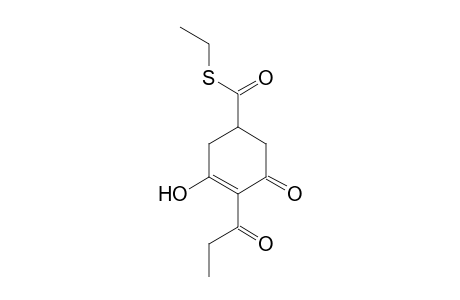 3-Hydroxy-5-oxo-4-propanoyl-3-cyclohexene-1-thio carboxylic acid, S-ethyl ester